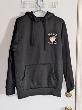 Black Graphic Hoodie Sweatshirt Lg